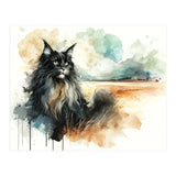 Majestic Cat In Coastal Landscape (Print Only) thumbnail