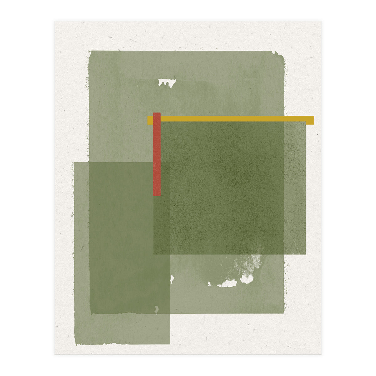 GREEN WATERCOLOR SHAPES NO.2 (Print Only)