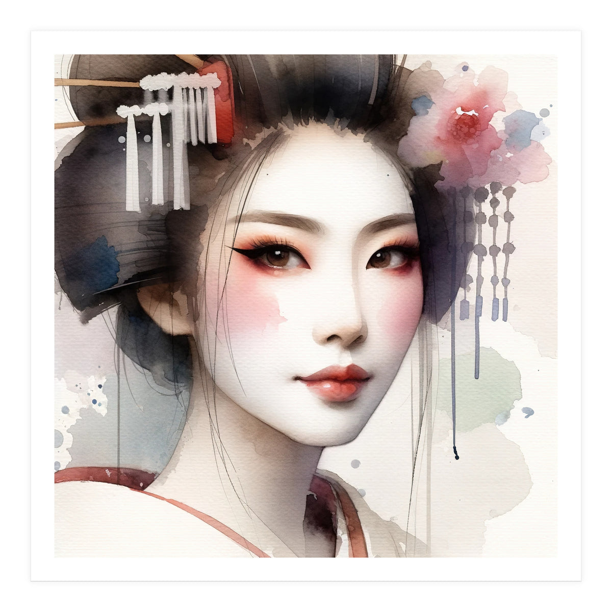Rose Veil Modern Geisha (Print Only)