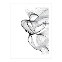 Abstract Black And White Swirls And Lines Flowing Art (Print Only)
