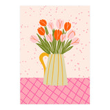 Tulips in a vase - pink and orange (Print Only) thumbnail