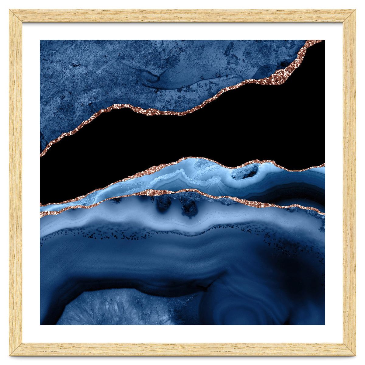 Navy & Rose Gold Agate Texture 13