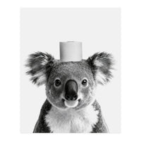 Koala, Toilet Paper Crown, Cute Animal Bathroom Art (Print Only)