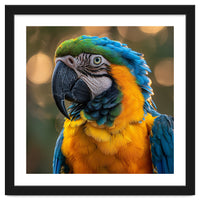 Blue And Gold Macaw Portrait Close Up