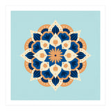 Mandala flower - orange and blue (Print Only) thumbnail