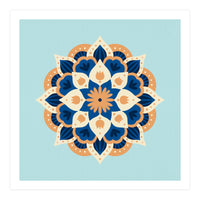 Mandala flower - orange and blue (Print Only)