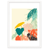Tropical Nature, Botanical Pastel Jungle Plants Illustration, Minimal Bohemian Palm Monstera Forest thumbnail