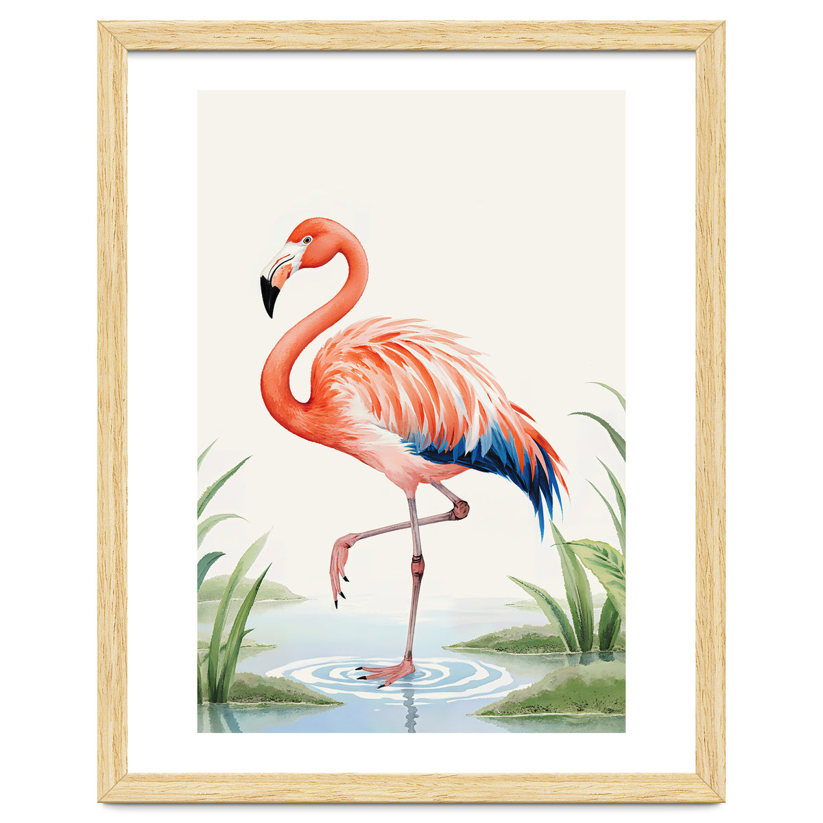 Flamingo Watercolor Illustration