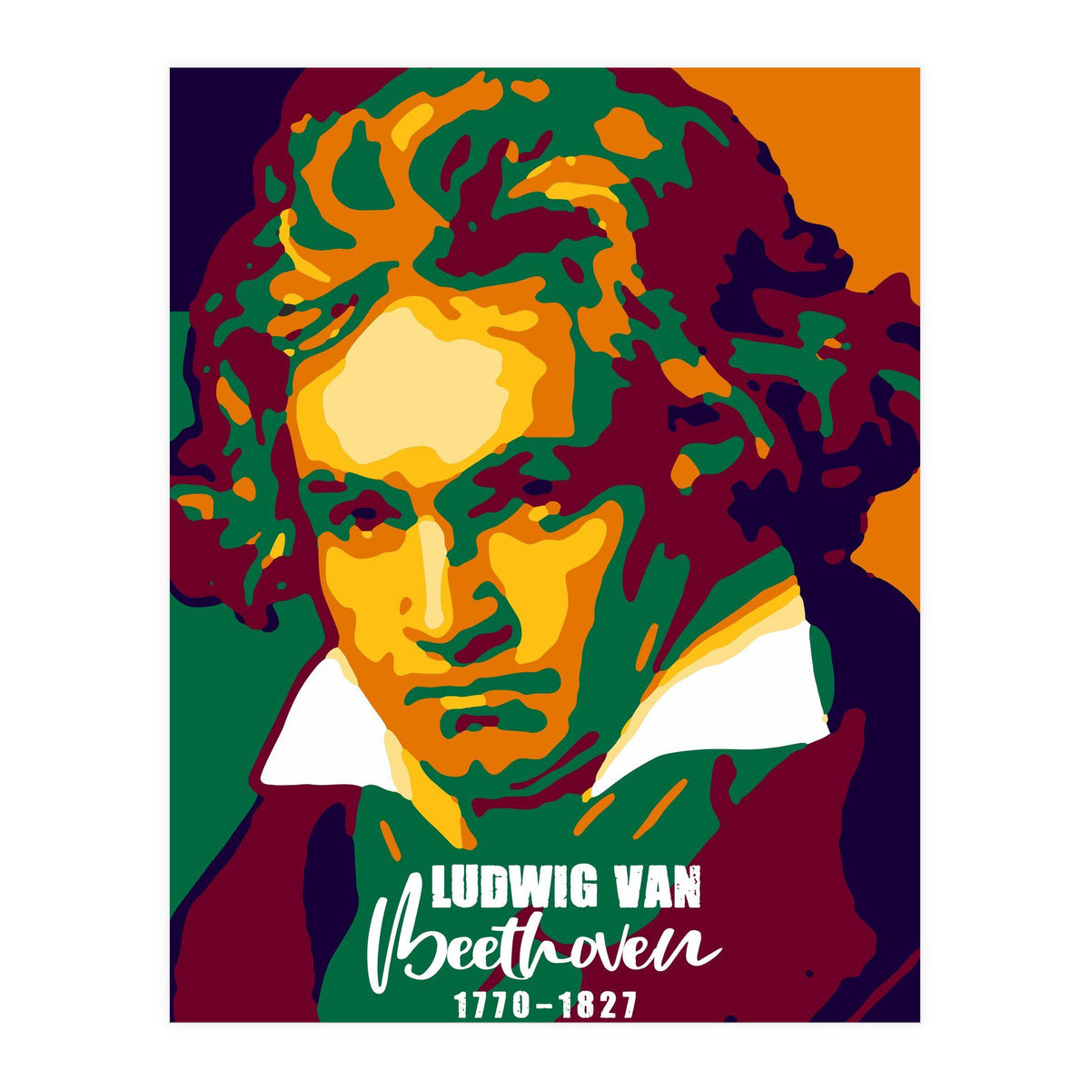 Ludwig Van Beethoven Colorful Art (Print Only)