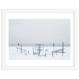 Playground in the winter snow beach thumbnail