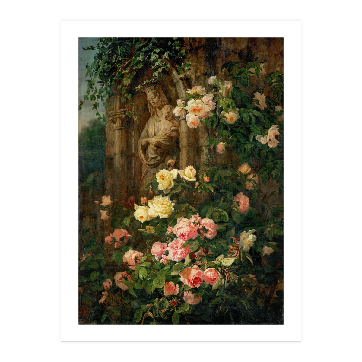 Le Benitier: Notre-Dame-des-Roses. 1850 Canvas, 127 x 90 cm. (Print Only)