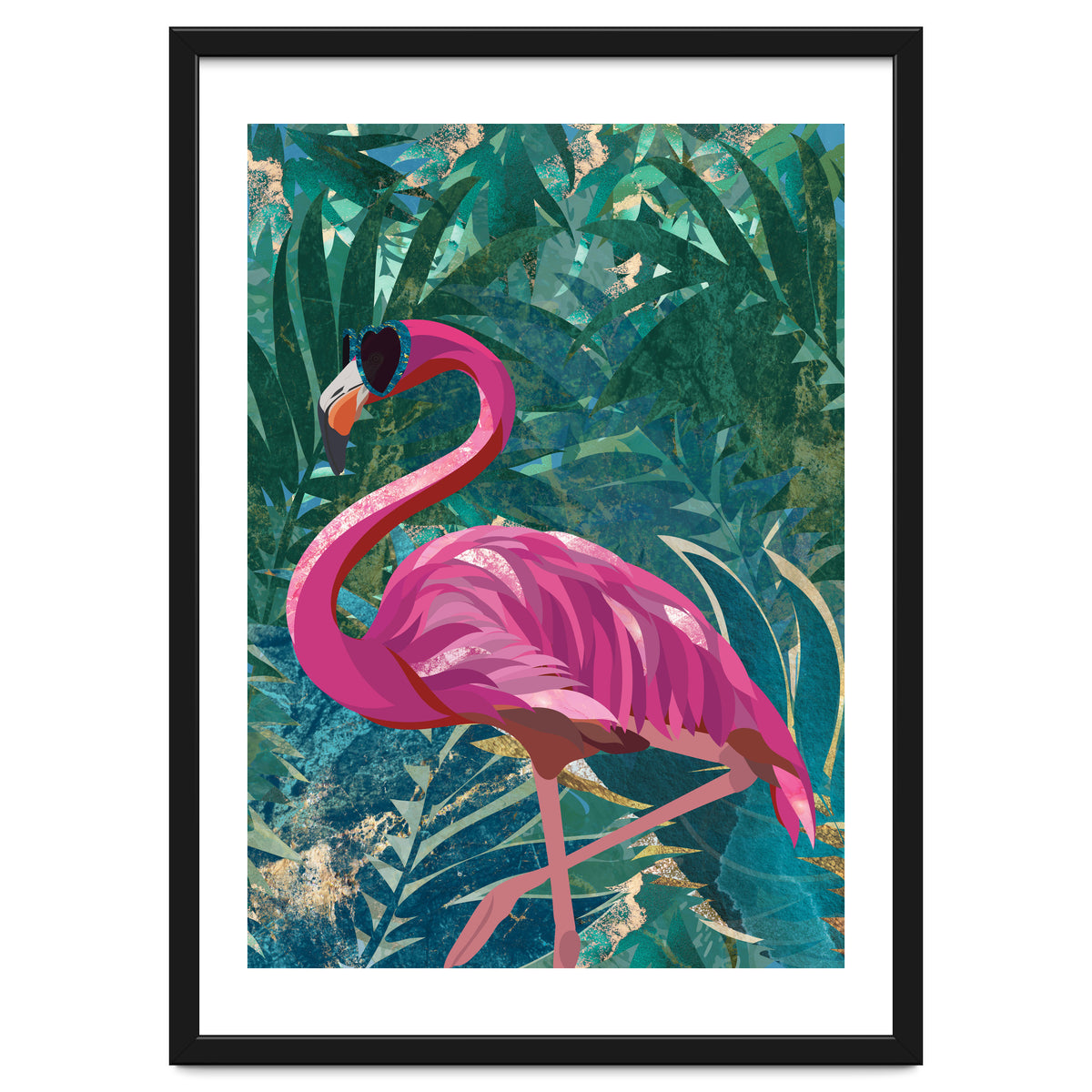 Flamingo in the jungle