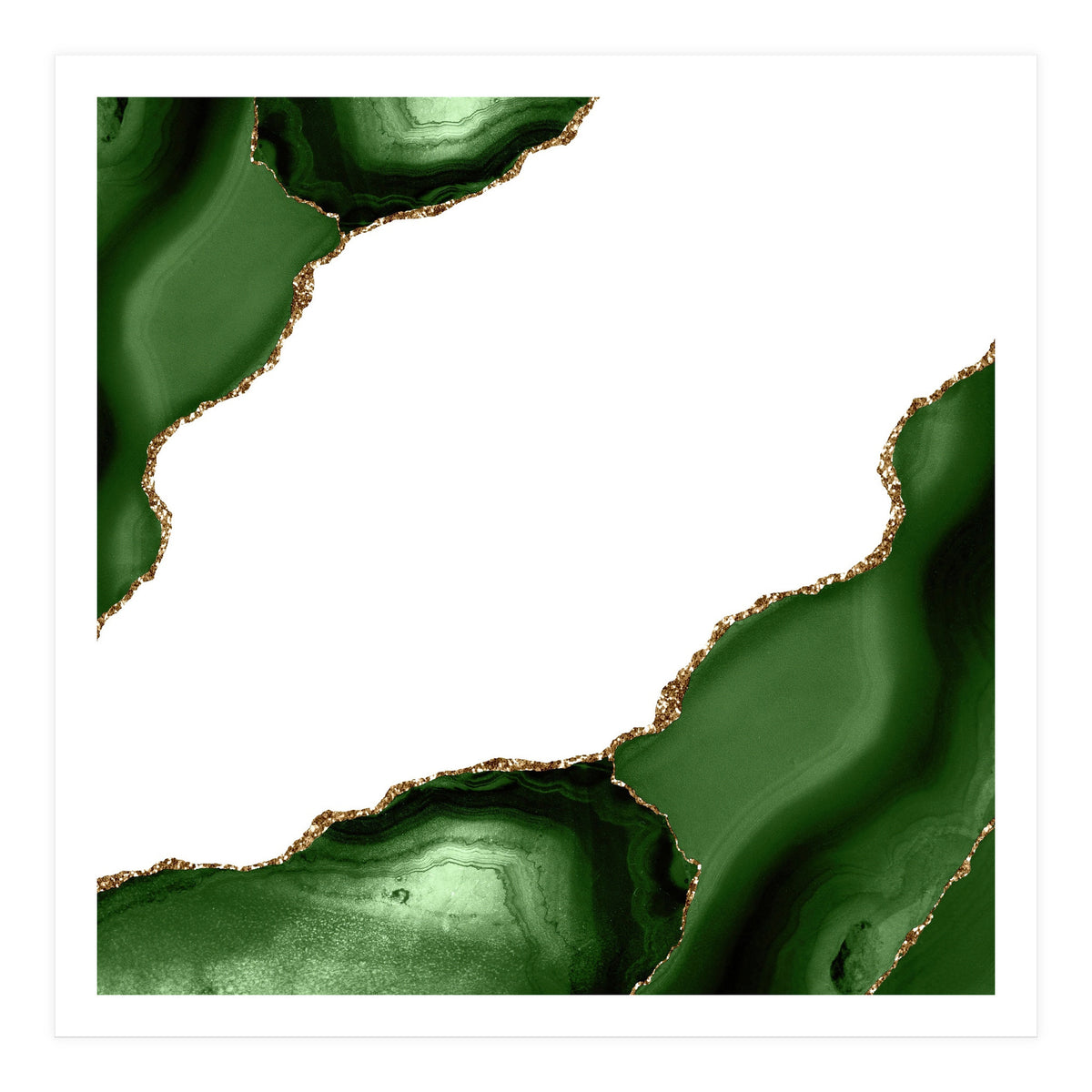 Green & Gold Agate Texture 22 (Print Only)