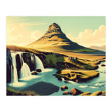 Vintage Iceland, Kirkjufell Mountain Poster (Print Only) thumbnail