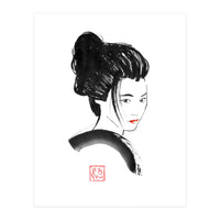 Geisha Face Red Lips (Print Only)