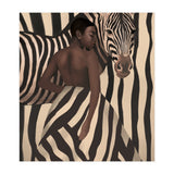 Woman And Zebra In Bold Stripes (Print Only) thumbnail