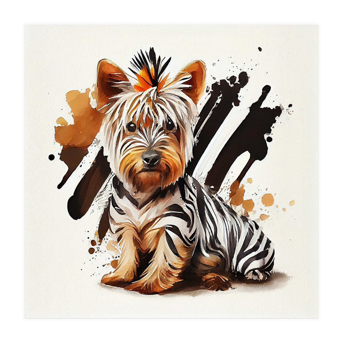 Watercolor Yorkshire Terrier Dog (Print Only)