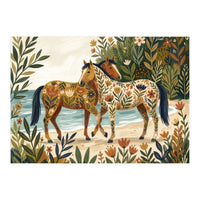 Horses In Blooming Paradise (Print Only)