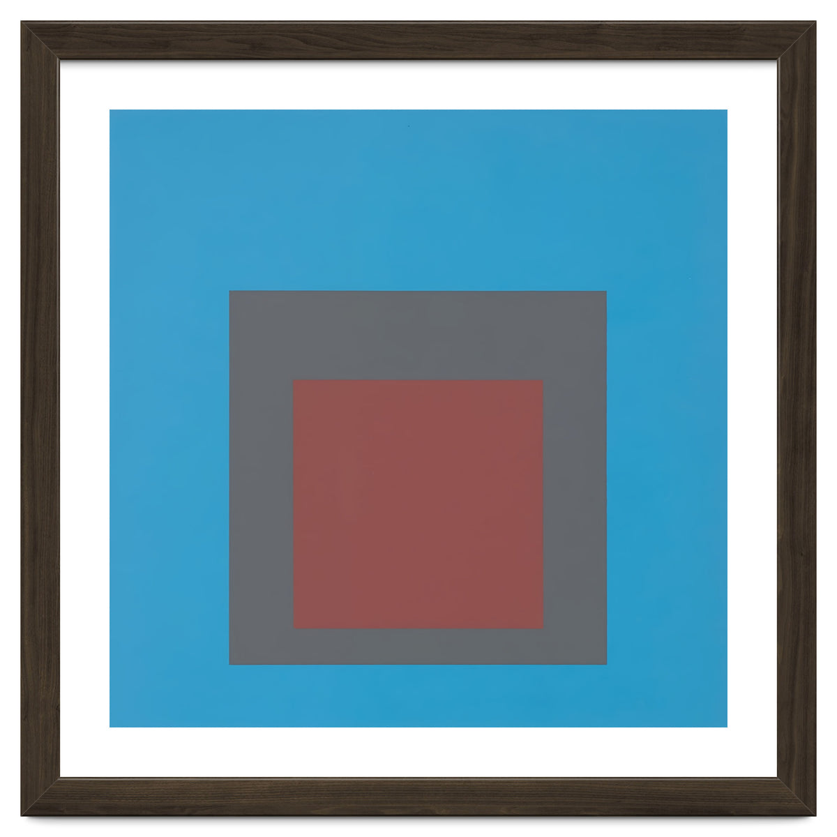 JOSEF ALBERS - HOMAGE TO THE SQUARE, BLUE, DARK RED