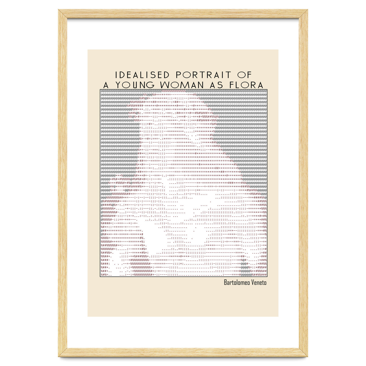 Idealised Portrait of a Young Woman as Flora – Bartolomeo Veneto (ascii art)