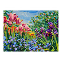 Vibrant Spring Meadow Oil Painting (Print Only)