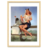 Countryside Pinup Girl Posing On A Fence With Love Letters And A Full Mailbox thumbnail