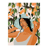 The Orange Grove, Bohemian Woman Summer Travel, Fashion Botanical Nature Garden, Plants Fruits Juicy (Print Only) thumbnail