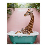 Giraffe in Bathtub, Whimsical Bathroom Art (Print Only) thumbnail
