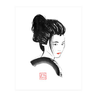 Geisha Face Red Lips (Print Only)