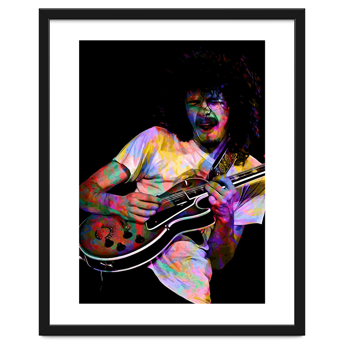 Carlos Santana . American Rock Guitarist Legend Colorful