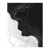 Abstract Black And White Wavy Lines Flowing  (Print Only)