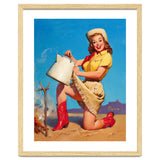 Pinup Sexy Woman Posing With A Hot Teapot thumbnail