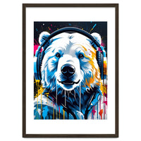 Polar Bear In Headphones, Graffiti