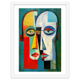 INSEPERABLE #02, Abstract robotic looking heads merged in bright vivid hues with emphasis on the eyes. thumbnail