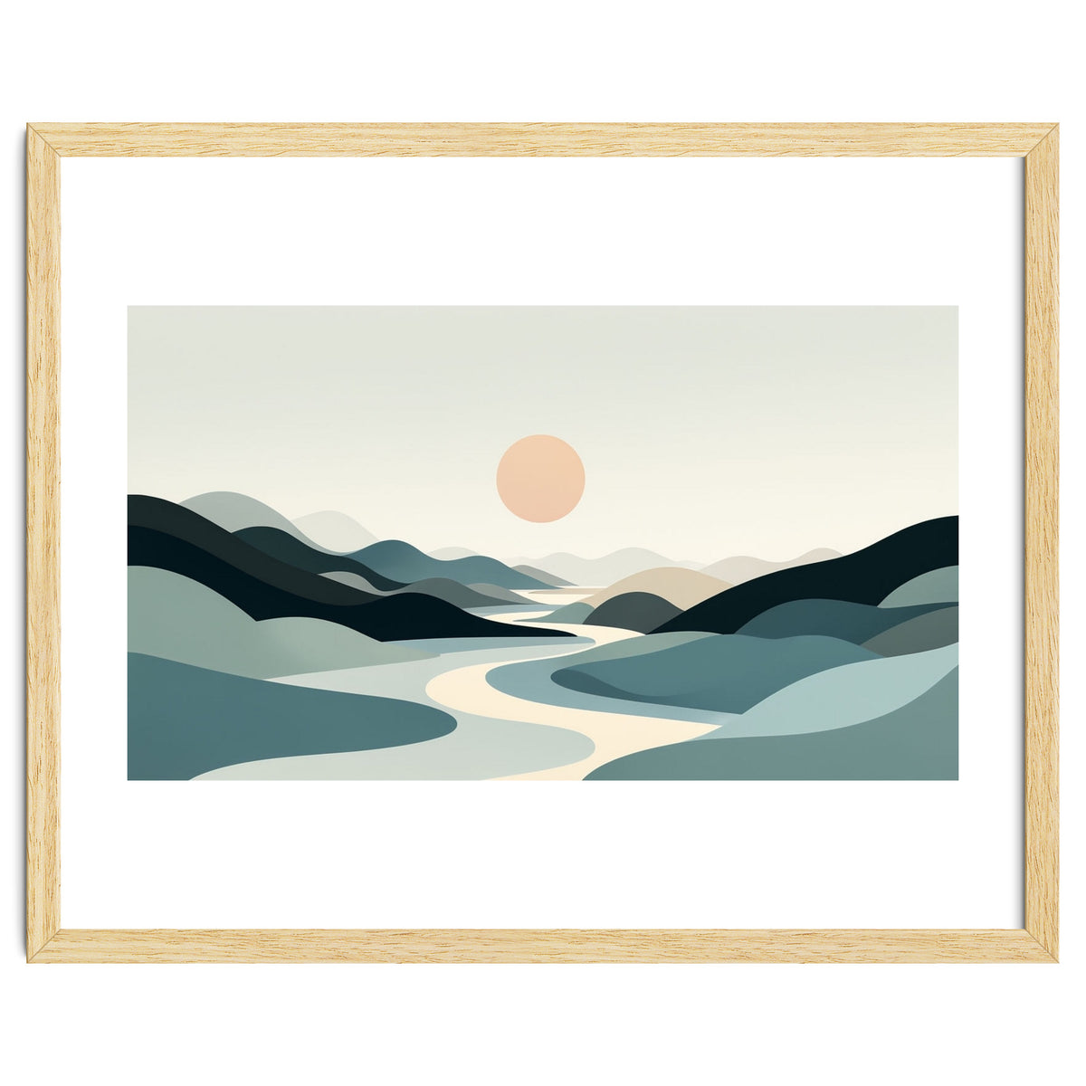 Serene Horizon: Minimalist Organic Landscape