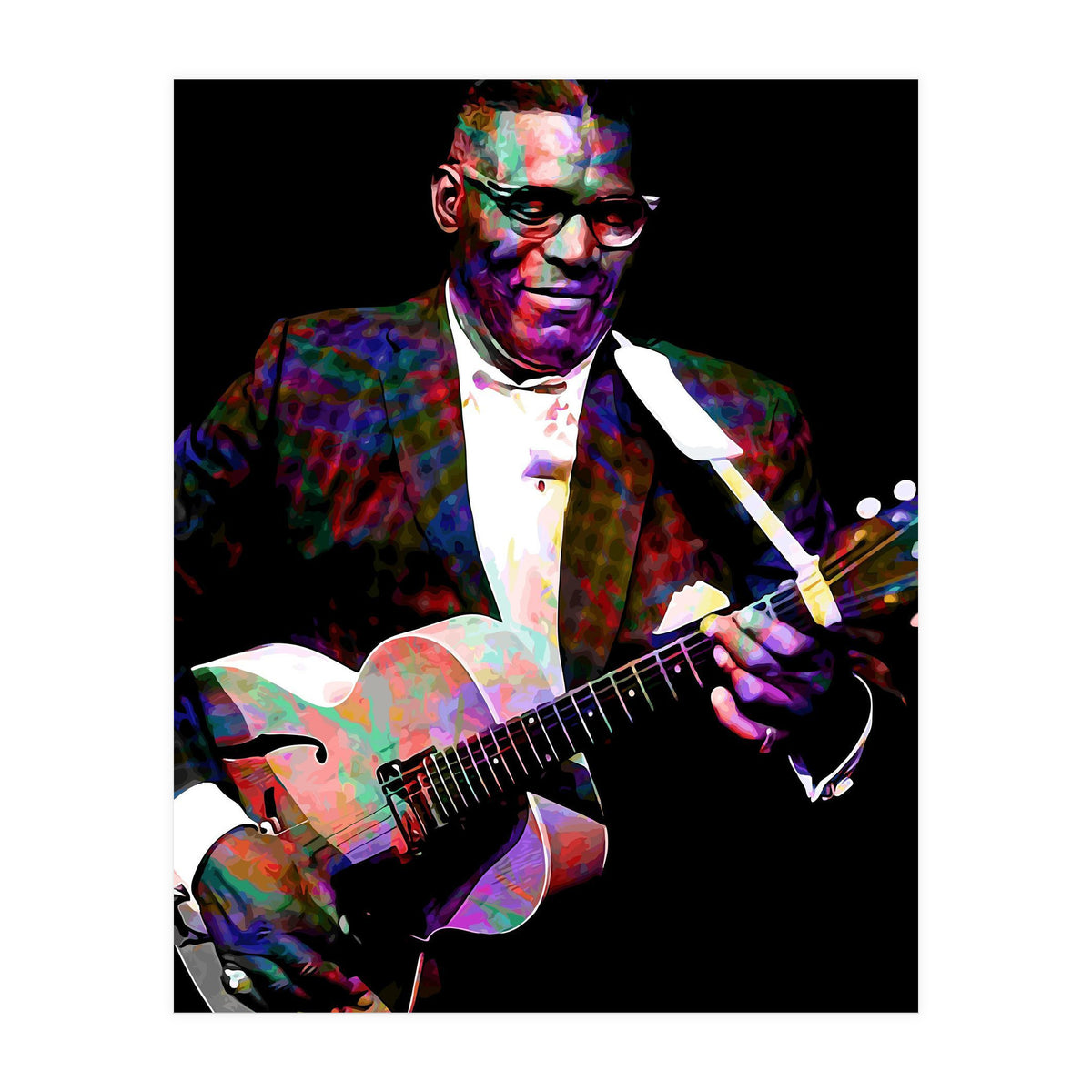 Howlin Wolf American Blues Guitarist Colorful (Print Only)