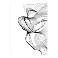 Abstract Black And White Swirls And Lines Flowing Art (Print Only)