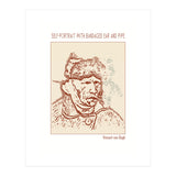 Self Portrait With Bandaged Ear And Pipe – Vincent Van Gogh (Print Only) thumbnail