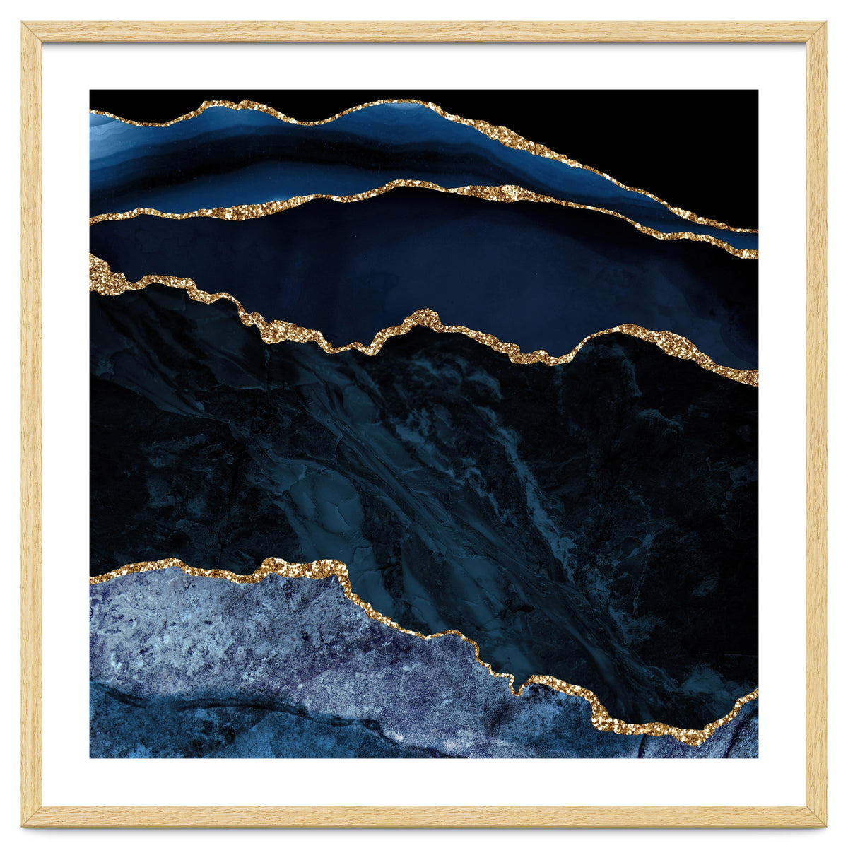 Navy & Gold Agate Texture 02