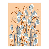 Linocut Flower Meadow Peach Fuzz (Print Only)