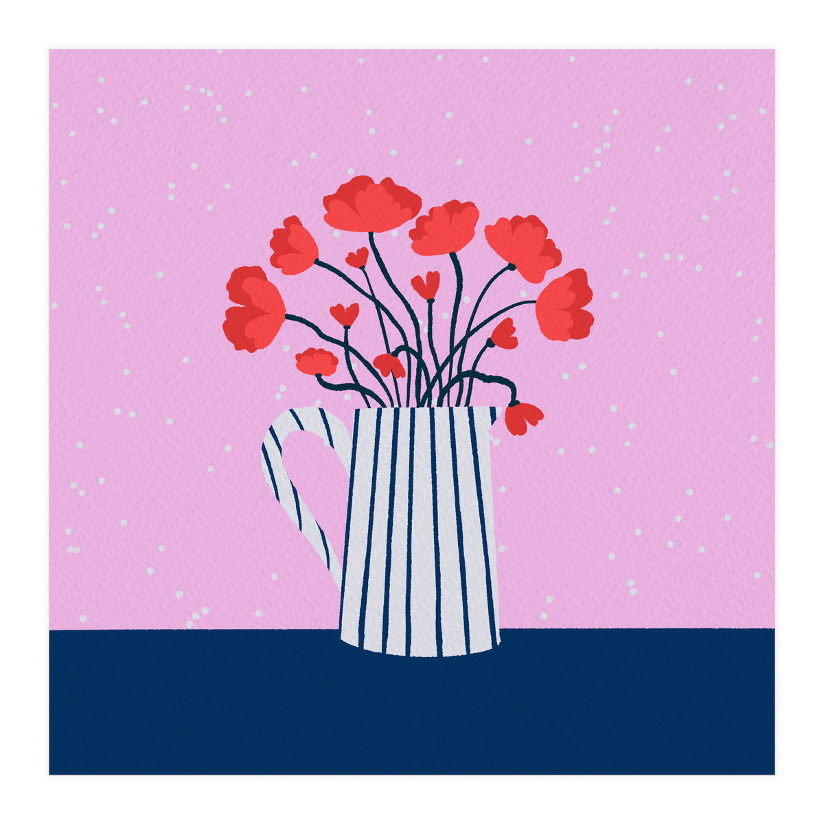 Poppies – pink and blue (Print Only)