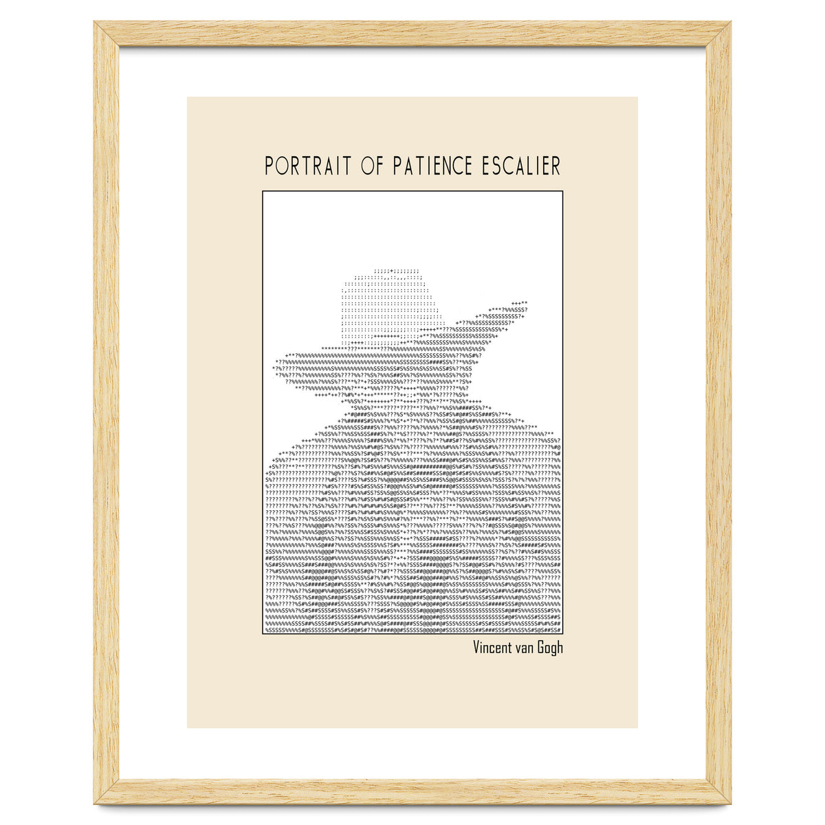 Portrait Of Patience Escalier Vincent Van Gogh Ascii Art