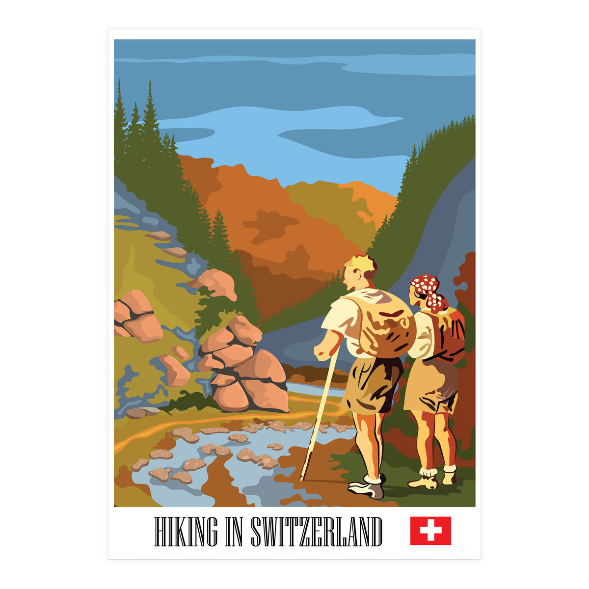 Hiking In Switzerland (Print Only)