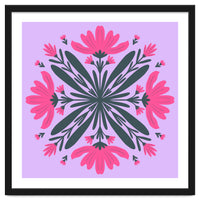 Magenta mandala flowers