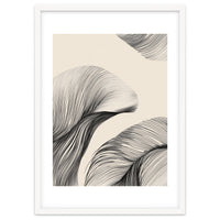 Black And White Flowing Lines Organic Shapes