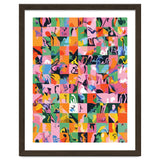 Life On A Checkboard, Abstract Maximalism Eclectic Painting, Bohemian Pop Of Color Illustration thumbnail