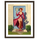 Pinup Girl With Accident At Her Door thumbnail