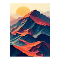 Dramatic Abstract Mountain Sunset Art (Print Only)