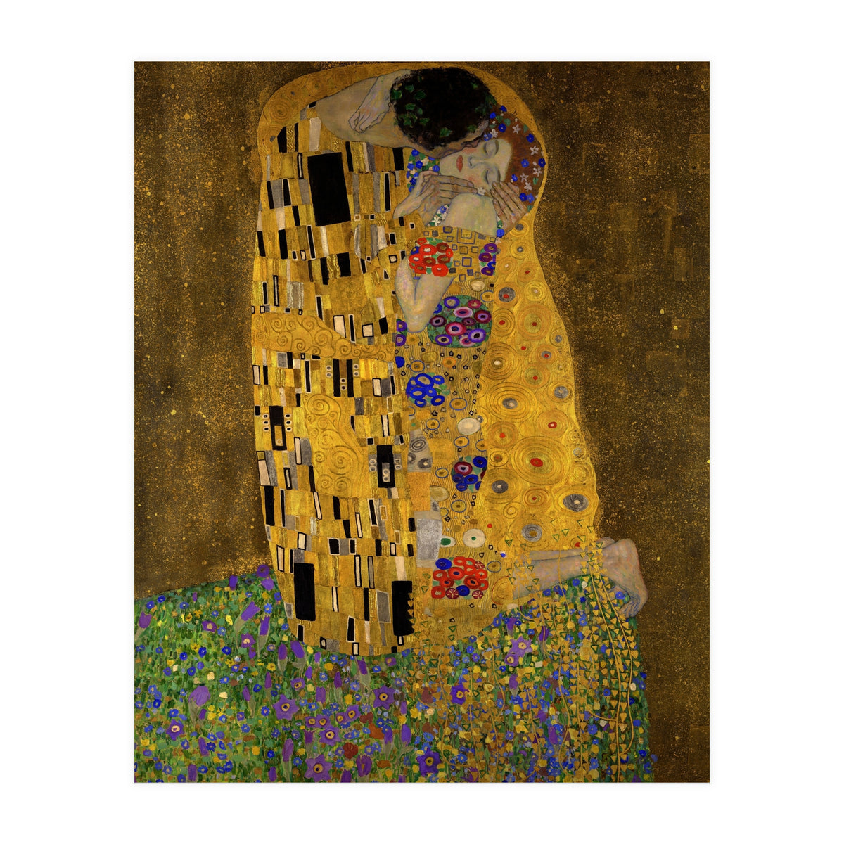 Gustav Klimt The Kiss Gold Romantic Art (Print Only)