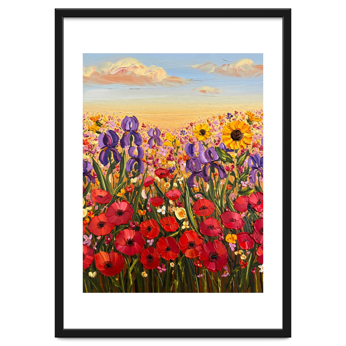 Vibrant Wildflower Field Oil Painting